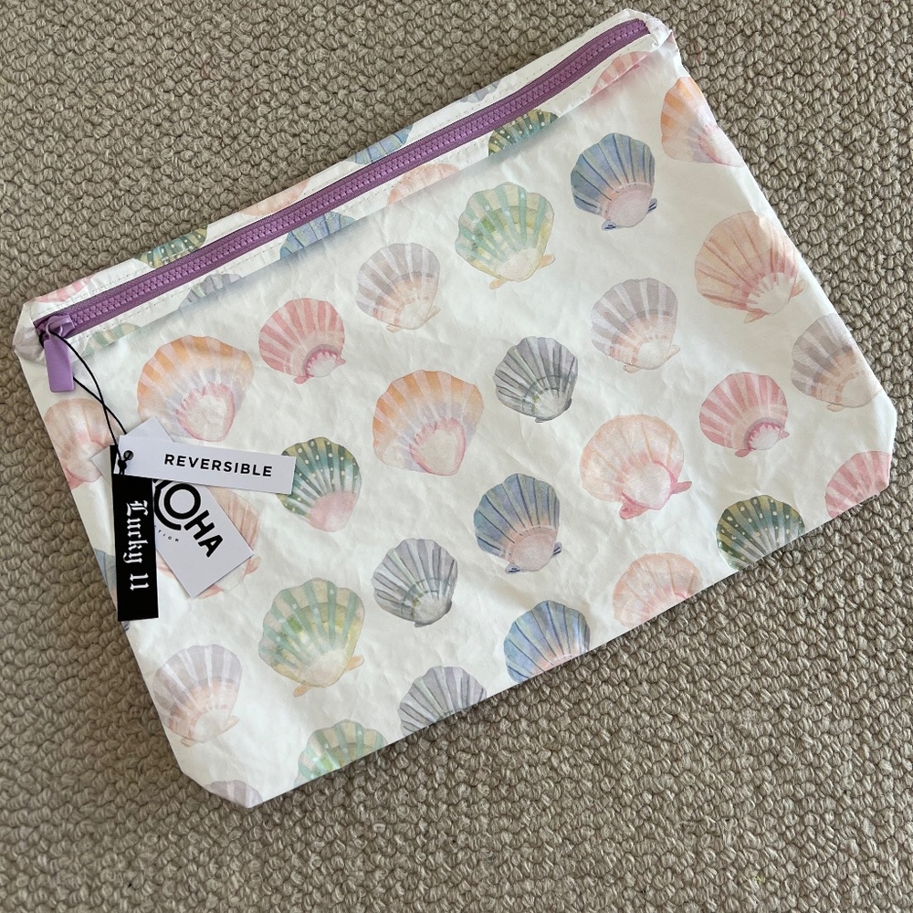 NWT ALOHA Collection MAX Pouch | Ocean Paper Shells ** LUCKY 11 **